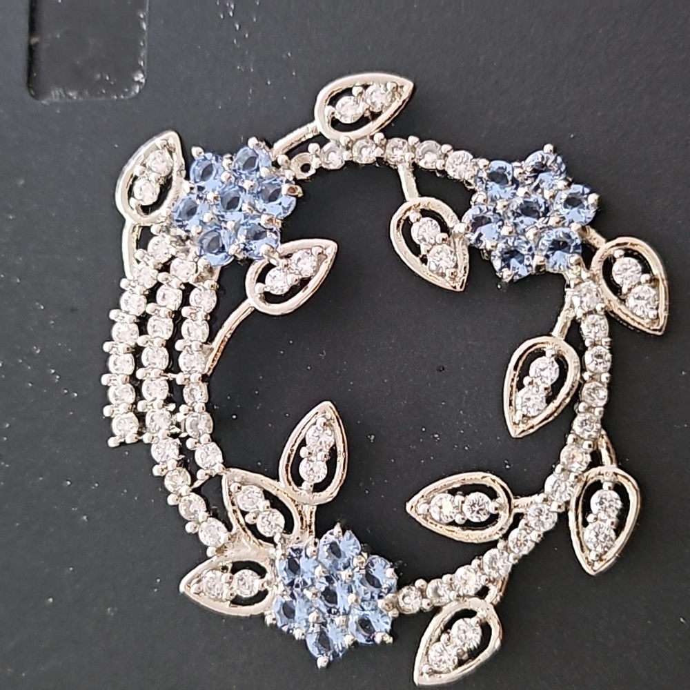 Sterling Silver London Blue Topaz Flower Pendant